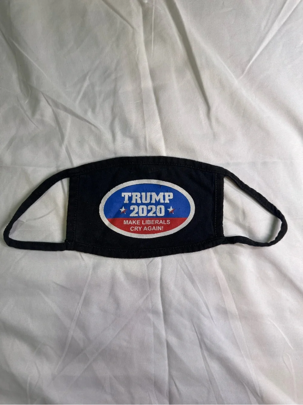 Black Face Mask with Blue and Red '2020' Graphic